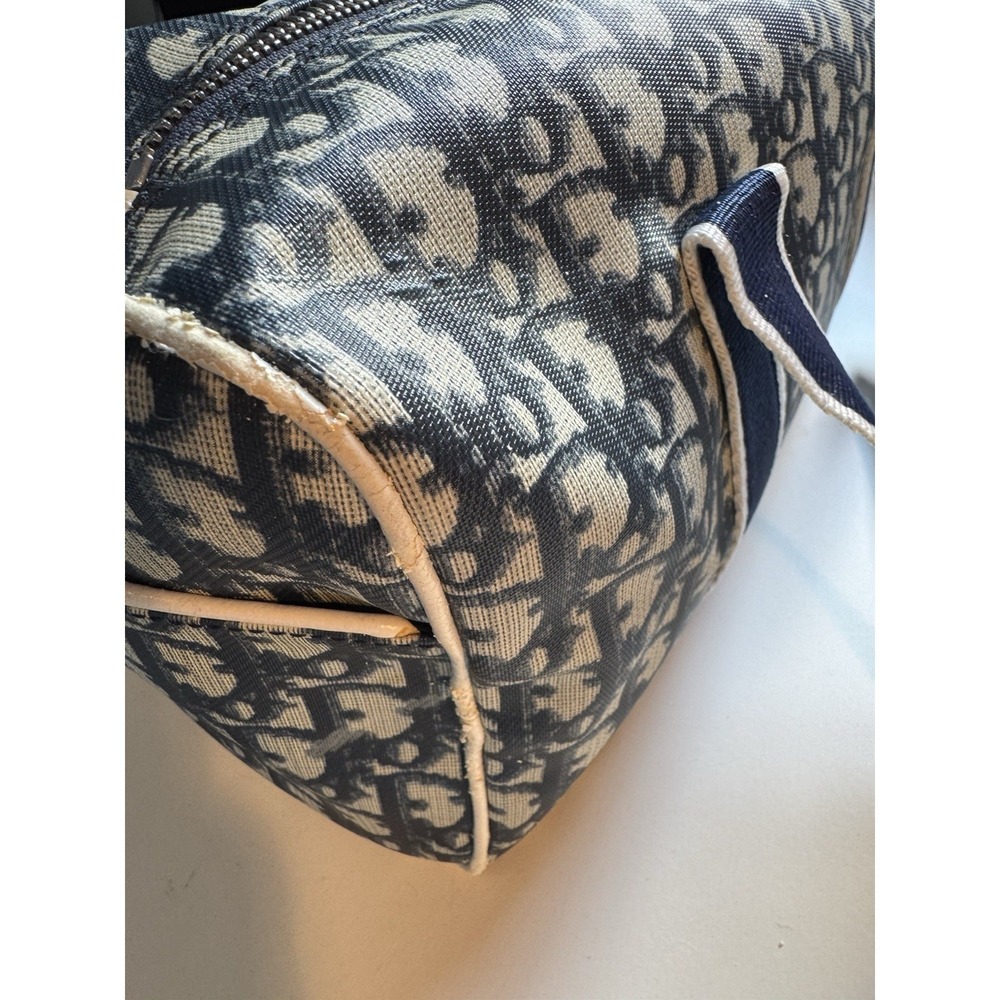 Christian Dior Trotter Bag Monogram Blue Canvas Leather Handbag - Picture 6 of 16